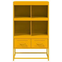 Berkfield Home Highboard Mustard Yellow 68.5x39x111.5 cm Steel - thumbnail 4