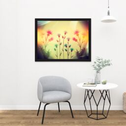 "Artery8 Wall Art Print Hipster Thistles Scotland Cool Effect Scottish Art Large Framed Wall Décor Art in Brown - Size: W18"" x H24""" - thumbnail 2