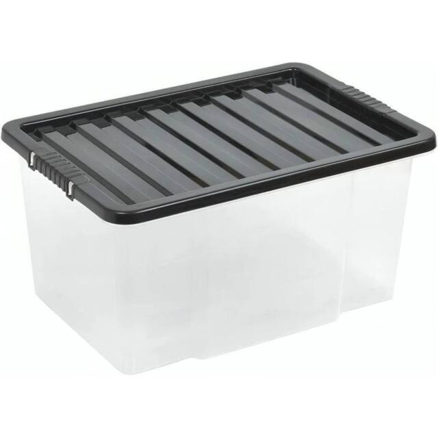 SPETLEK 50L Plastic Storage Box in Black - Size: Large - image 1