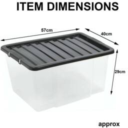 SPETLEK 50L Plastic Storage Box in Black - Size: Large - thumbnail 2