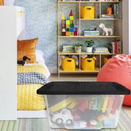 SPETLEK 50L Plastic Storage Box in Black - Size: Large - thumbnail 4