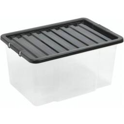 SPETLEK 50L Plastic Storage Box in Black - Size: Large - thumbnail 1