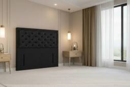 "Nexus Mattresses Ltd Tuscany Plush Divan Bed Base No Drawers - 54"" Headboard in Black - Size: Small Single" - thumbnail 5
