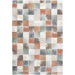 The Rug Shop UK Multi Modern Shaggy Easy to clean Machine Made Chequered Area Rug - Size: 160 cm x 230 cm - thumbnail 1