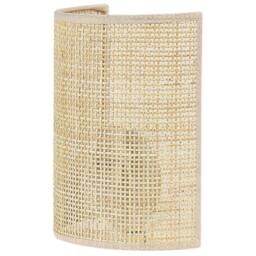 Wyld and Coco Wall Lamp Natural Rattan 25cm Half Drum Shade Boho Rustic - thumbnail 4