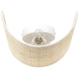 Wyld and Coco Wall Lamp Natural Rattan 25cm Half Drum Shade Boho Rustic - thumbnail 5