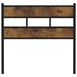Berkfield Home Headboard Smoked Oak 90 cm Iron & Engineered Wood in Brown - thumbnail 3