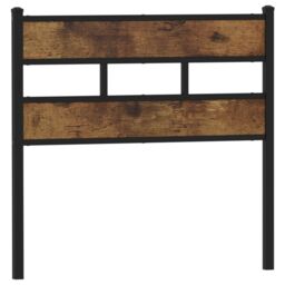 Berkfield Home Headboard Smoked Oak 90 cm Iron & Engineered Wood in Brown - thumbnail 2