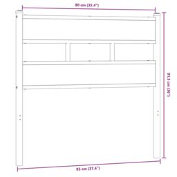 Berkfield Home Headboard Smoked Oak 90 cm Iron & Engineered Wood in Brown - thumbnail 6