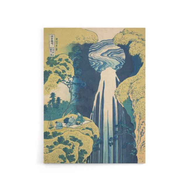 "Artery8 Hokusai Amida Waterfall Japanese Canvas Wall Art Print - Size: W24"" x H32""" - image 1