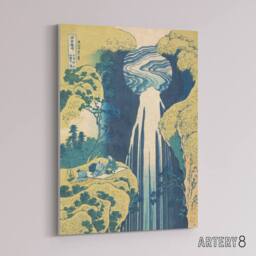 "Artery8 Hokusai Amida Waterfall Japanese Canvas Wall Art Print - Size: W24"" x H32""" - thumbnail 2