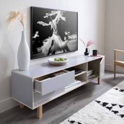 Nöa and Nani Järstorp TV Unit in Grey & Oak Finish - thumbnail 2