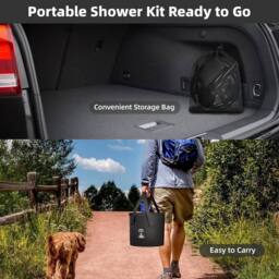 Havendro Portable Camping Shower 6000mAh Rechargeable Shower Pump in Black - thumbnail 3