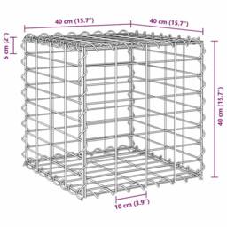 Berkfield Home Durable Cube Gabion Raised Bed Steel Wire 40x40x40 cm in Silver - Size: 40 x 40 x 40 cm - thumbnail 6