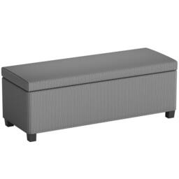 Wyld Haus Bami Rimi Large Grey Corduroy Rectangular Storage Ottoman - thumbnail 2