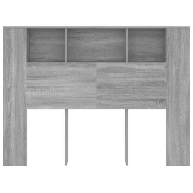 Berkfield Home Headboard Cabinet Grey Sonoma 140x18.5x104.5 cm - image 1