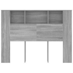 Berkfield Home Headboard Cabinet Grey Sonoma 140x18.5x104.5 cm - thumbnail 1