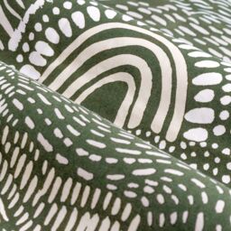 HOEM Nola Abstract Geometric Room Darkening Eyelet Curtains in Olive - Size: 117 cm width x 137 cm drop - thumbnail 5