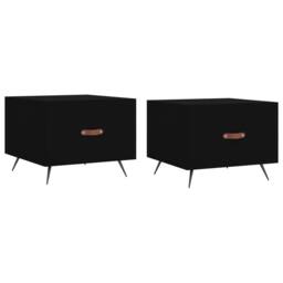 Berkfield Home Decorative Coffee Tables 2 pcs Black 50x50x40 cm Engineered Wood - Size: 50 x 50 x 40 cm - thumbnail 3
