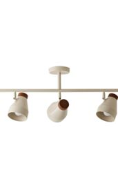 ValueLights Parker Gloss & Walnut Dome Lamp 3 Way Bar Ceiling Light with Bulbs in Cream - thumbnail 6