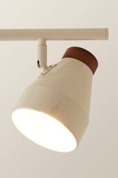 ValueLights Parker Gloss & Walnut Dome Lamp 3 Way Bar Ceiling Light with Bulbs in Cream - thumbnail 4