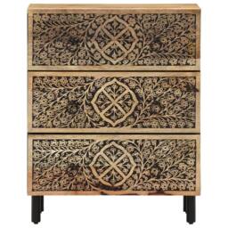 Berkfield Home Side Cabinets 2 pcs 60x33x75 cm Solid Wood Mango in Brown - Size: 60 x 33 x 75 cm - thumbnail 4