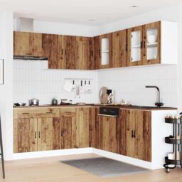 Berkfield Home 11 Piece Kitchen Cabinet Set Porto Old Wood Engineered Wood in Brown - thumbnail 3