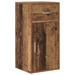 Berkfield Home Corner Desk Old Wood 102x88x75 cm Engineered Wood in Cream - Size: 102 x 88 x 75 cm - thumbnail 5