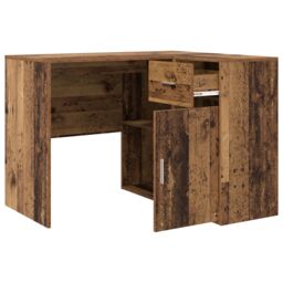 Berkfield Home Corner Desk Old Wood 102x88x75 cm Engineered Wood in Cream - Size: 102 x 88 x 75 cm - thumbnail 6