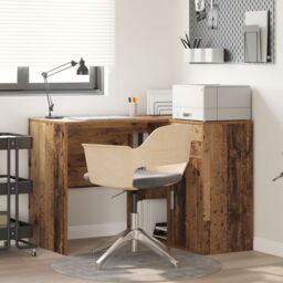 Berkfield Home Corner Desk Old Wood 102x88x75 cm Engineered Wood in Cream - Size: 102 x 88 x 75 cm