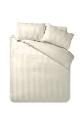 Catherine Lansfield 'So Soft Satin Stripe' Duvet Cover Set in Cream - Size: Super King - thumbnail 4