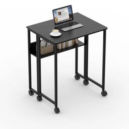 Kelvenix clack Folding Desk Portable Computer Table Small Study Desk in Black - Size: 0.6m2