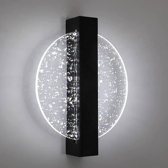 Goeco Indoor LED Wall Light, Black, 12 W, Round LED Wall Lamp, 6500 K in Black - image 1