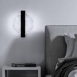 Goeco Indoor LED Wall Light, Black, 12 W, Round LED Wall Lamp, 6500 K in Black - thumbnail 2
