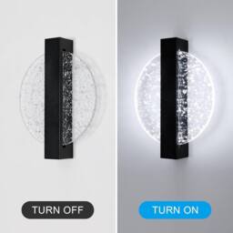 Goeco Indoor LED Wall Light, Black, 12 W, Round LED Wall Lamp, 6500 K in Black - thumbnail 8