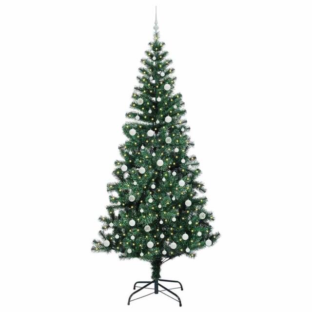 Berkfield Home Elegant Artificial Pre-lit Christmas Tree Green 240 cm PVC & Metal - image 1