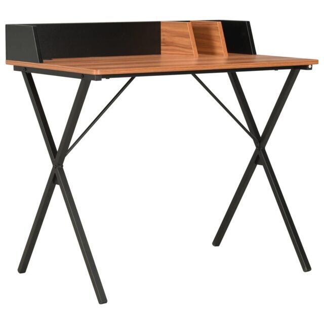 Berkfield Home Desk Black & Brown 80x50x84 cm - Size: 80 x 50 x 84 cm - image 1