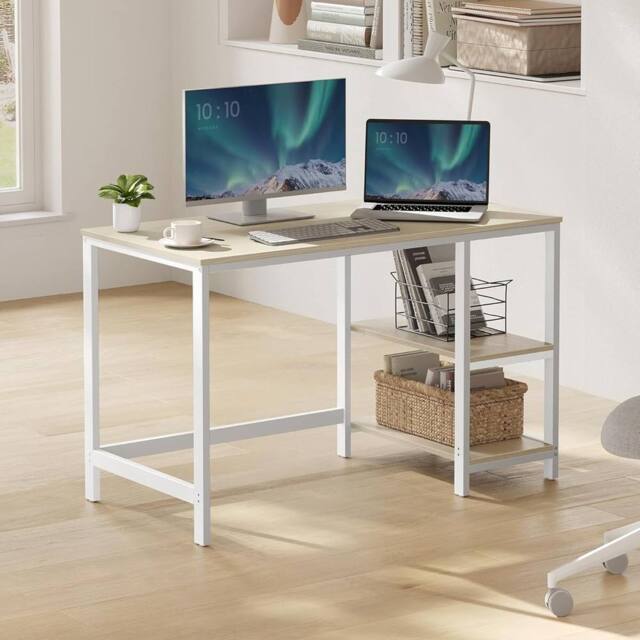 VASAGLE Modern Computer Desk Office Table Study Bedroom Living Room in Beige - image 1