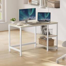 VASAGLE Modern Computer Desk Office Table Study Bedroom Living Room in Beige - thumbnail 1
