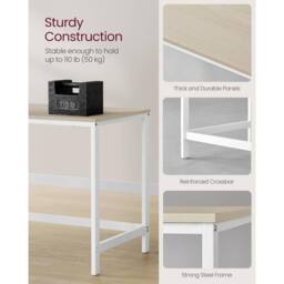 VASAGLE Modern Computer Desk Office Table Study Bedroom Living Room in Beige - thumbnail 4