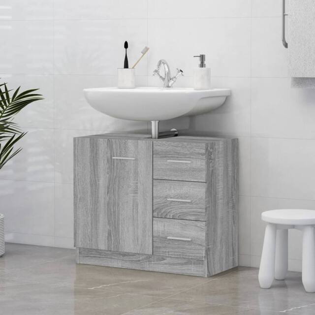 Berkfield Home Sink Cabinet Grey Sonoma 63x30x54 cm Engineered Wood - Size: 63 x 30 x 54 cm - image 1