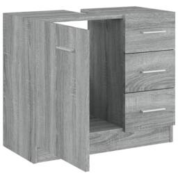 Berkfield Home Sink Cabinet Grey Sonoma 63x30x54 cm Engineered Wood - Size: 63 x 30 x 54 cm - thumbnail 5
