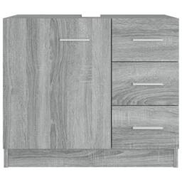Berkfield Home Sink Cabinet Grey Sonoma 63x30x54 cm Engineered Wood - Size: 63 x 30 x 54 cm - thumbnail 3