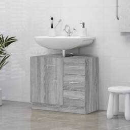 Berkfield Home Sink Cabinet Grey Sonoma 63x30x54 cm Engineered Wood - Size: 63 x 30 x 54 cm - thumbnail 1