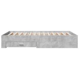 Berkfield Home Modern Bed Frame w/Drawers Frame Concrete Grey 135x190 cm Double - thumbnail 5