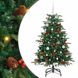 Berkfield Home Artificial Christmas Tree with 150 LEDs with Stand Green 150 cm - thumbnail 2