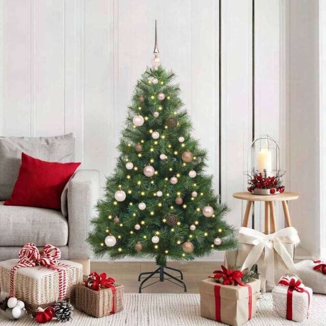 Berkfield Home Artificial Christmas Tree with 150 LEDs Green 150 cm PE & PVC - image 1