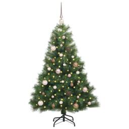 Berkfield Home Artificial Christmas Tree with 150 LEDs Green 150 cm PE & PVC - thumbnail 3