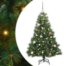 Berkfield Home Artificial Christmas Tree with 150 LEDs Green 150 cm PE & PVC - thumbnail 2