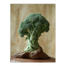 "Artery8 Broccoli Tree Fantasy Fun Conceptual Art Wall Art Print in Green - Size: W24"" x H32""" - thumbnail 1